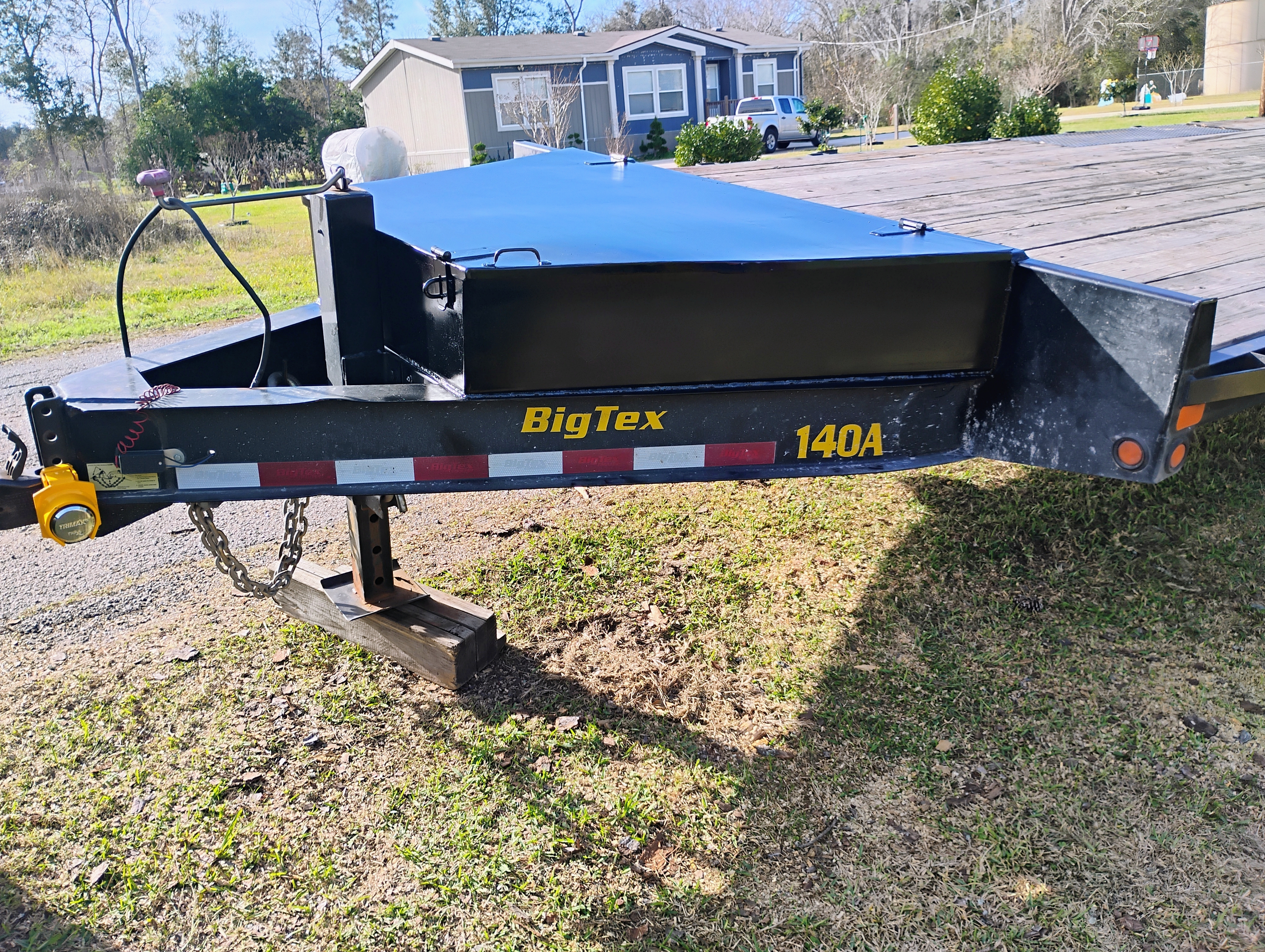 Finished trailer toolbox fabrication side view