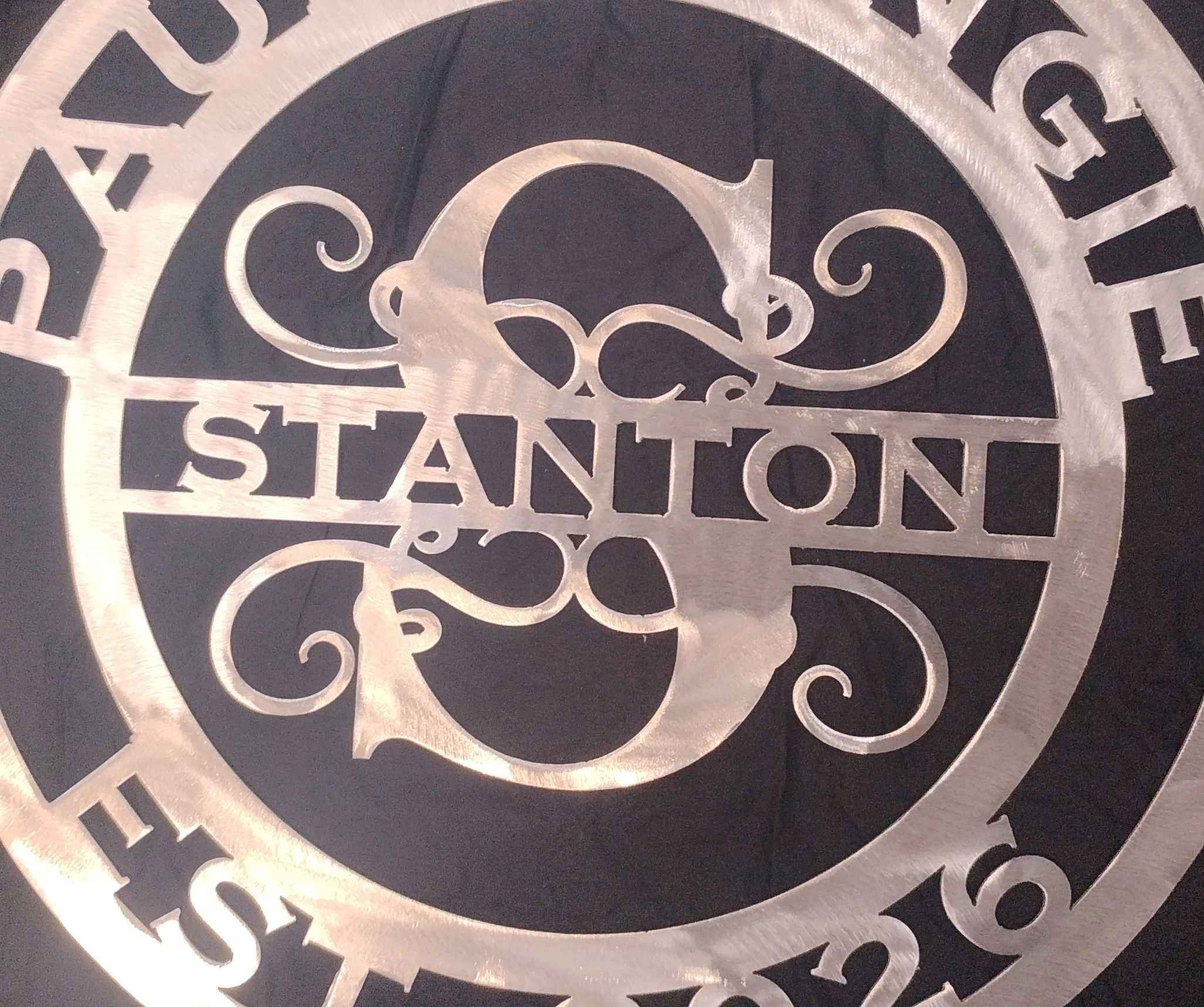Custom Stanton metal wall art piece
